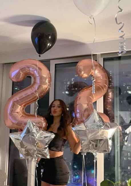 Big 40 Inch Rose Gold 2 Number Balloon Birthday Decoration, Rose Gold Number 2 Helium Balloons 12 20 22 23 24 26 28 32 42 Celebration, Boy Girl Baby Anniversary Party Graduations Supplies