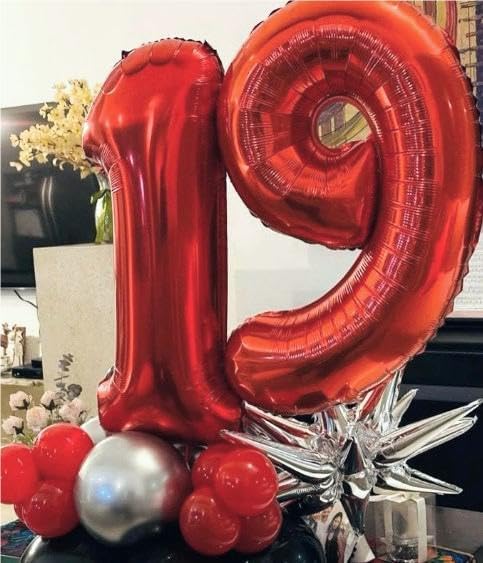 Number Balloon 40 Inch Red 9 Balloon, Large Numbers 9 9th Decorations for Girl Boy Birthday, 9 19 29 39 49 Birthday Party Engagement Wedding Supplies