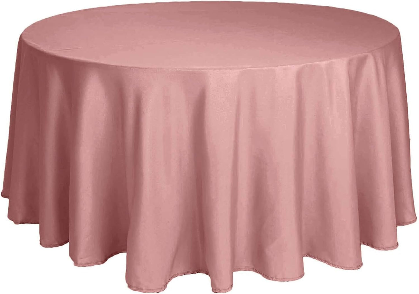Efavormart Round Tablecloth, 108 Inch Stain & Wrinkle Resistant Washable Table Cloth, Decorative Polyester Fabric Table Cover for Banquet, Wedding, Dining- Dusty Rose