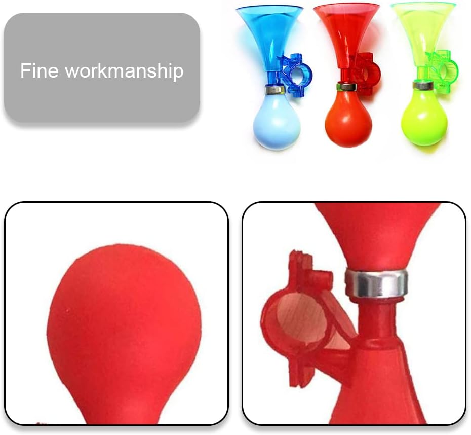 3 Pcs Bike Horn Kids Air Horn Clown Horn Hand Held Plastic Scooter Bicycle Bell for Cart Kids Boys Girls