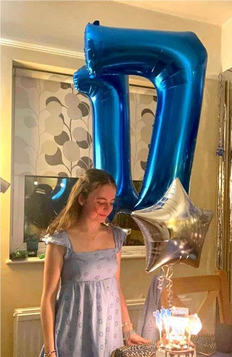 Navy Blue Number 7 Birthday Balloon 40 Inch, Digital Balloons for 7 17 27 37 70 77 Party Celebration Decorations Supplies, Mylar Foil Numbers Balloon for Seven Wedding Anniversary