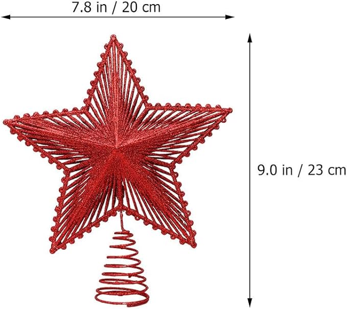 Christmas Tree Topper Xmas Glitter Star Topper Star Christmas Decoration for Xmas Tree Decoration Holiday Party Decor