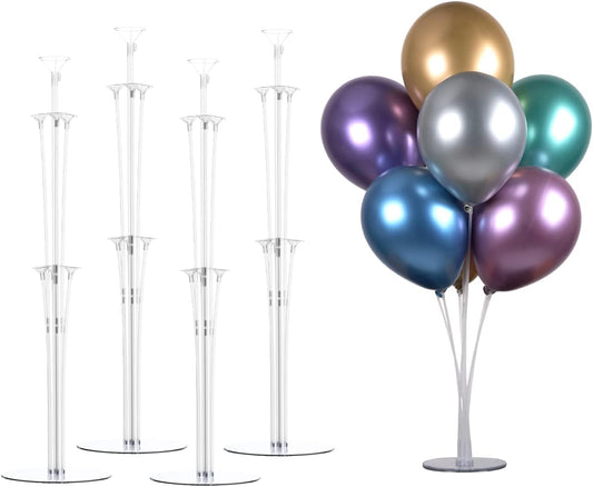 LANGXUN 4 Pack 28" Height Table Balloon Stand Kit for Birthday Party Wedding Decorations, Balloons Arch Kit for Graduation Party and Christmas Balloon Decorations