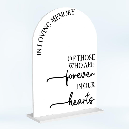 In Loving Memory Wedding Sign Memorial Sign Decor Stuff Acrylic Arch Memory Table Reserved Signs for Wedding Party 7 x 5 Inches