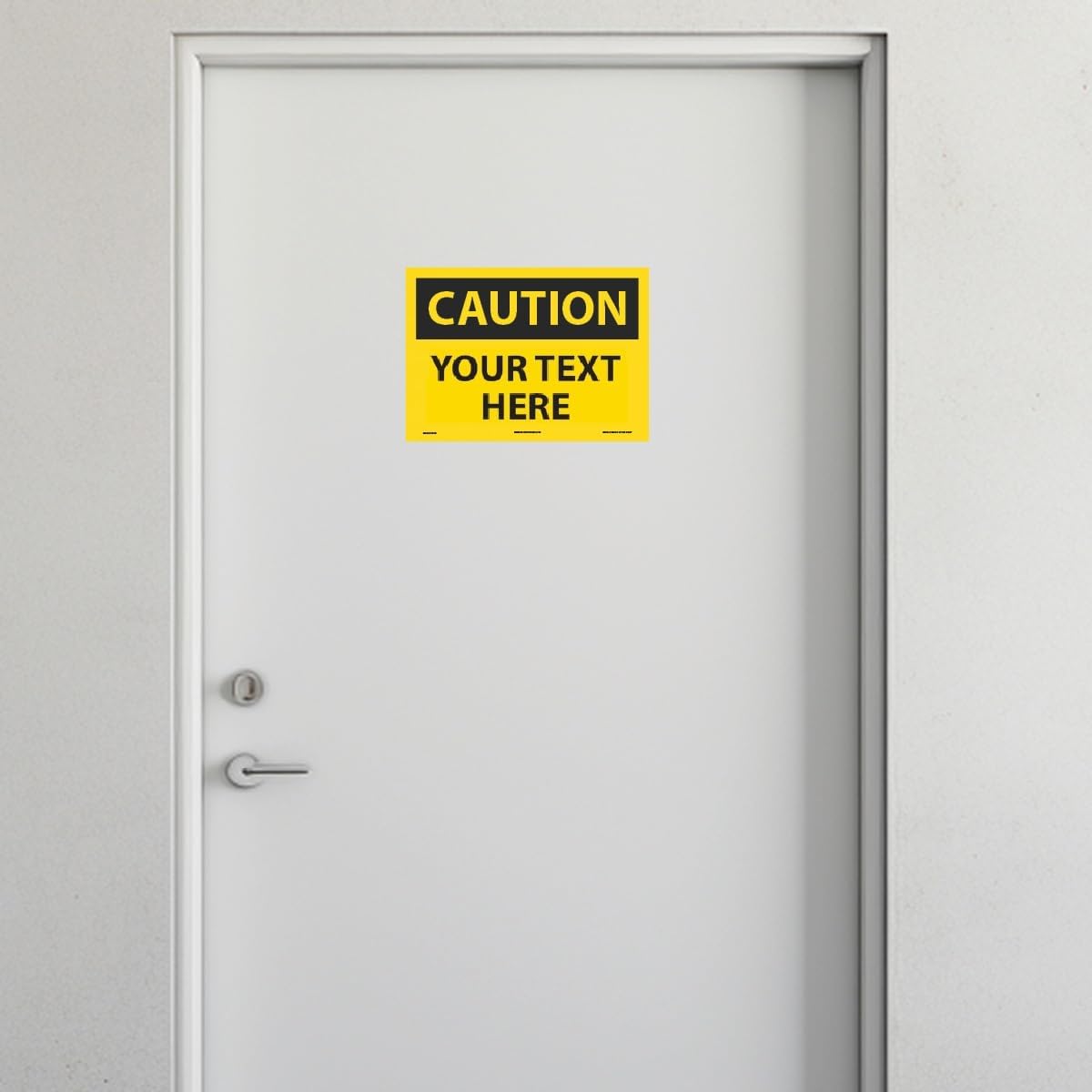 Custom OSHA Style Caution Sign 10" x 14" Adhesive Vinyl Sign, Customizable "Your Text Here", by AccuformNMC Made in USA