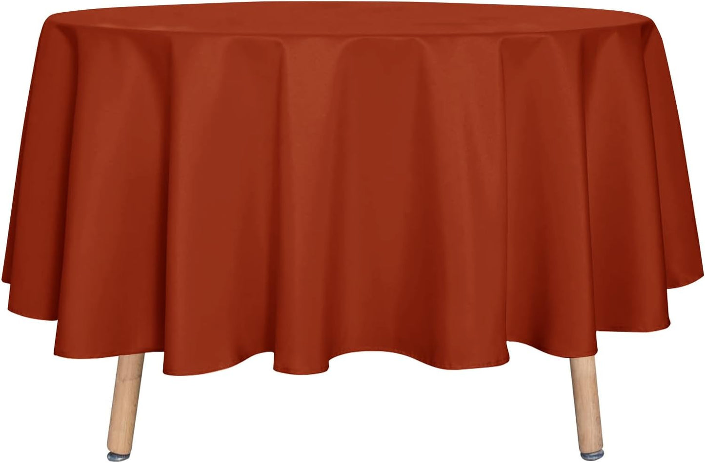 sancua Thanksgiving Round Tablecloth - 90 Inch Burnt Orange - Water Resistant Spill Proof Washable Polyester Fall Table Cloth Decorative Fabric Table Cover for Dining Buffet Parties and Camping, Rust