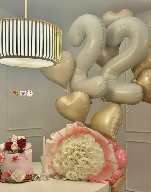 Cream White 6 Number Balloon 40 Inch Mylar Foil Birthday Balloon, Digital Balloons for 6 16 Boy Girl Party Decorations Supplies, Big Helium Balloon Numbers for 26 36 46 60 Men Women Anniversary