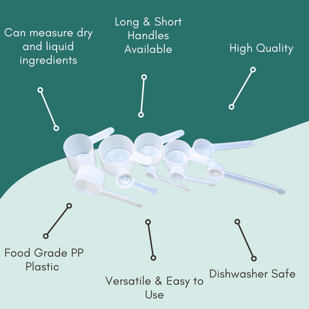55 mL (55 CC | 1.86 Oz.) Long Handle Scoop for Measuring Coffee, Pet Food, Grains, Protein, Spices and Other Dry Goods (Pack of 100)