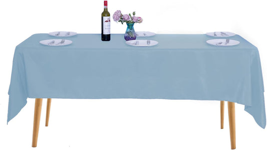 Ascoza 2pack 60x120 Inch Blue Mist Rectangular Tablecloth 6 Feet Table Cloth in Polyester Fabric for Wedding/Banquet/Restaurant/Parties