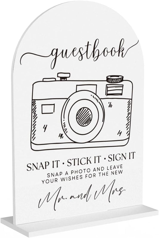 Wedding Photo Guest Book Sign, Guest Book Desk Decor for Wedding, Wedding Engagement Bridal Shower Reception Party Table Desk Acrylic Decor