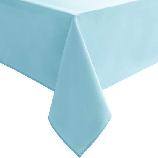 Hiasan Waterproof Tablecloth Rectangle - Washable Fabric Table Cloth for Dining Room Kitchen Birthday Party and Outdoor Use, Sky Blue, 54 x 80 Inch