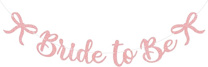 Bride to Be Banner, Rose Gold Bride to Be with Bow Glitter Bachelorette Bridal Party Banner BRIDE TO BE Sign for Rose Gold Bachelorette Bridal Shower Wedding Engagement Hen Party Decorations