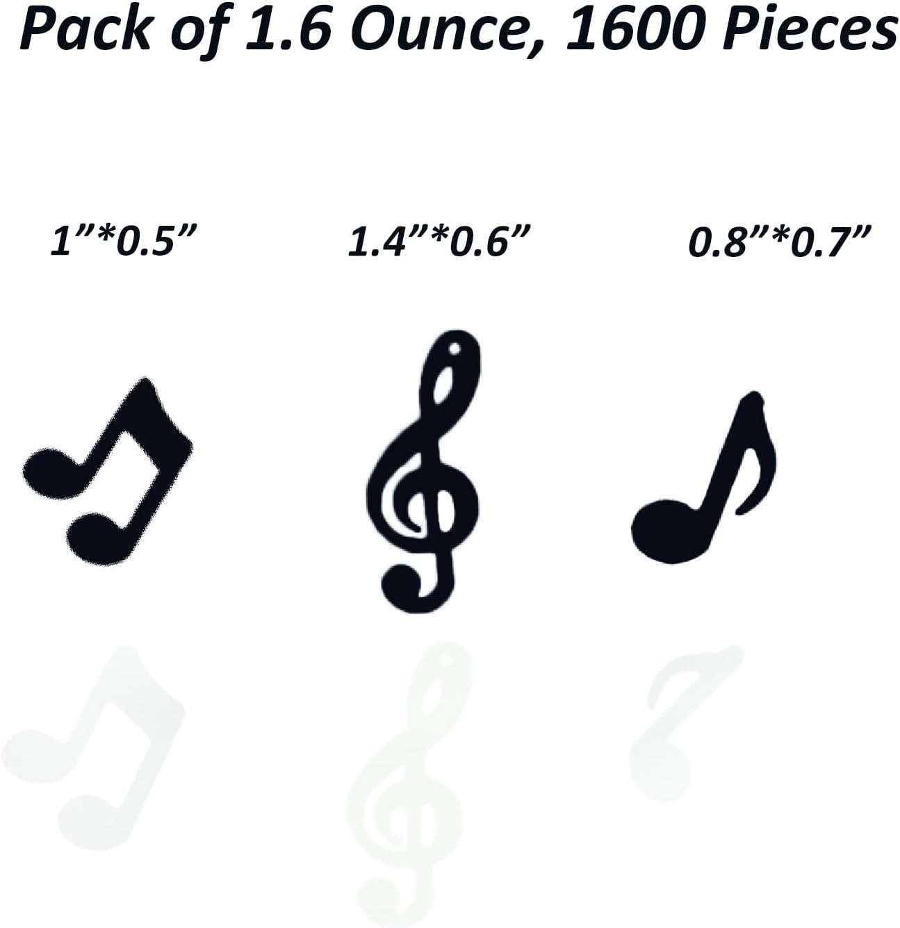 Confetti Musical Notes Sequins Table Musical Clef Cutout Metallic Foil Sprinkles or DIY Music Party Birthday Wedding Engagement Baby Shower Party Decoration Supplies (3 style Black White)