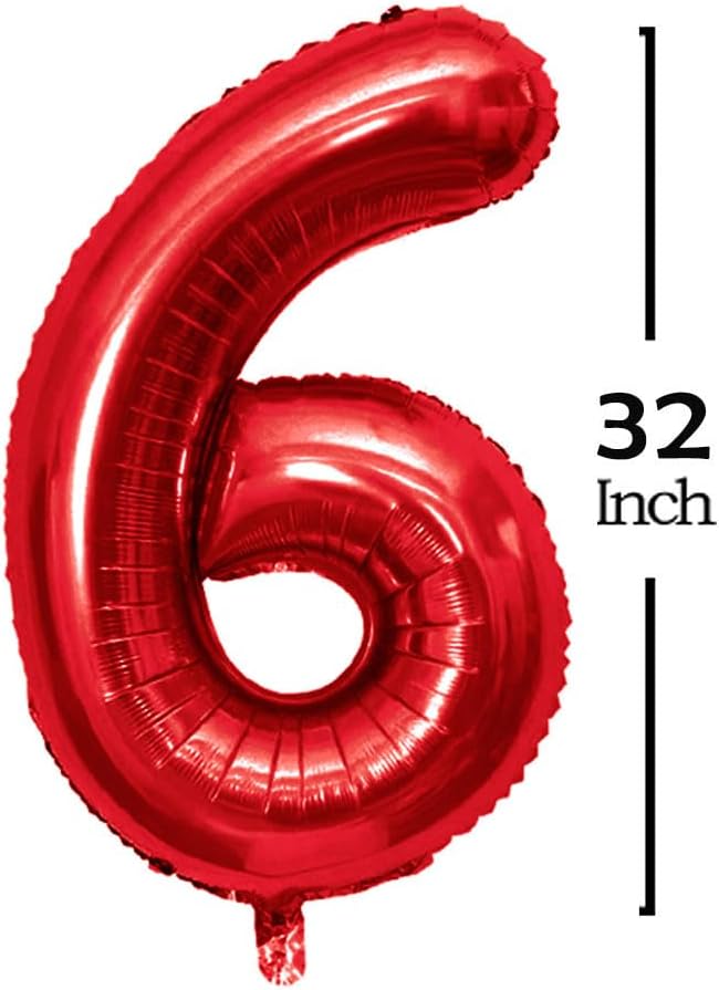 GOER 2026 Foil Number Balloons for 2026 New Year Eve Festival Party Supplies Graduation Decorations (Red,32 Inch)