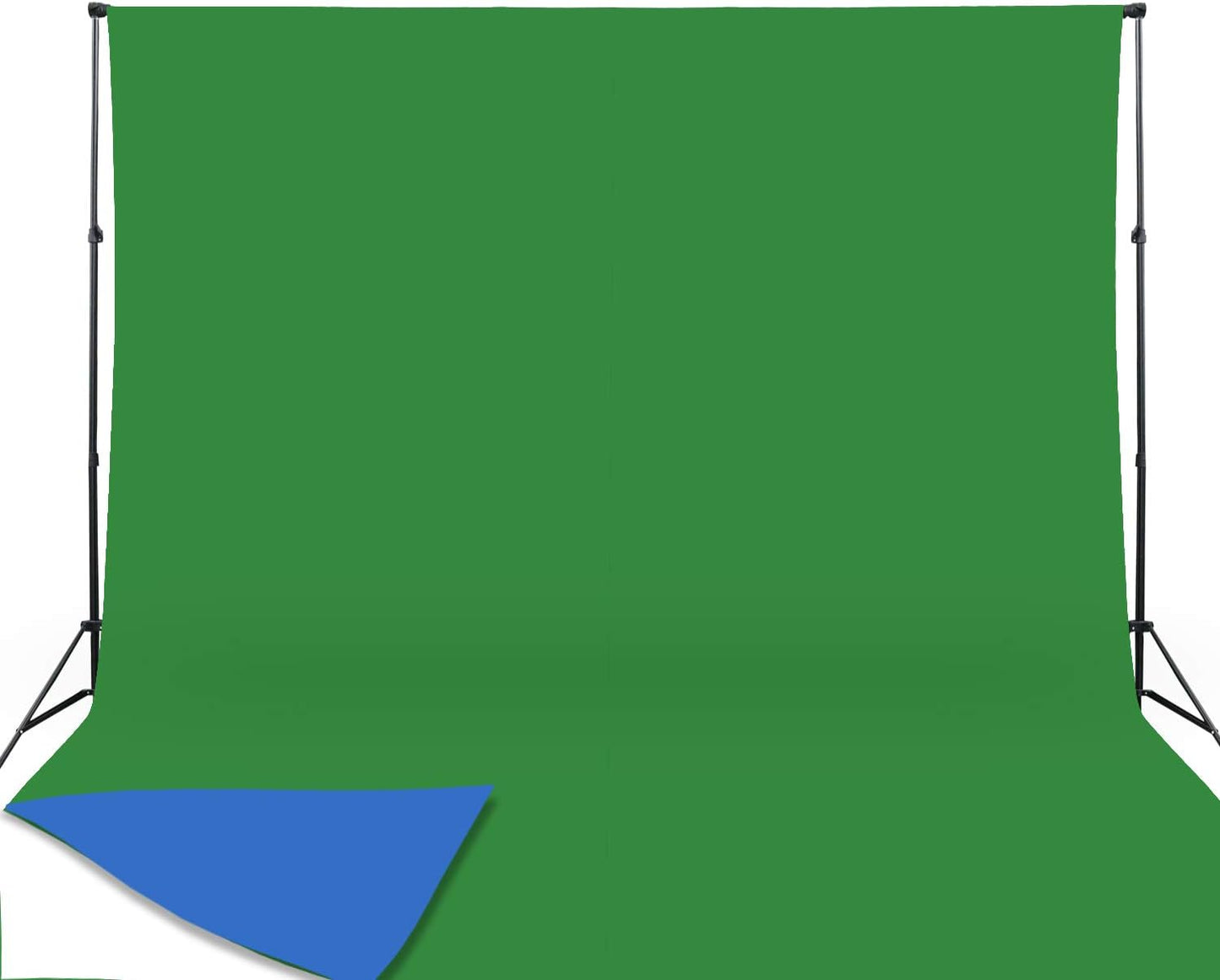 ISSUNTEX 5X7 ft Background Muslin Backdrop, Photo Studio, Collapsible High Density Screen for Video Photography and Television-Blue/Green