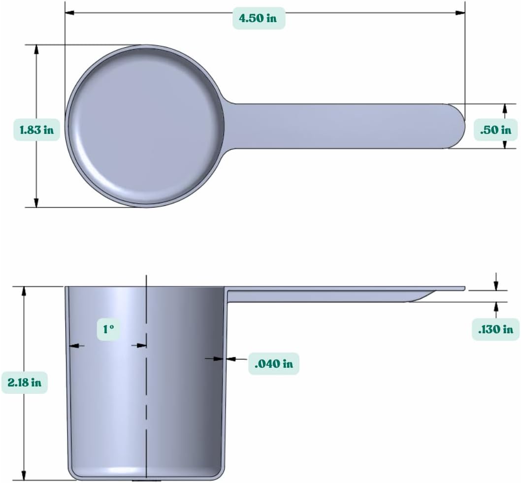 1/3 Cup (80 mL | 2.7 Oz.) Long Handle Scoop for Measuring Coffee, Pet Food, Grains, Protein, Spices and Other Dry Goods (Pack of 100)