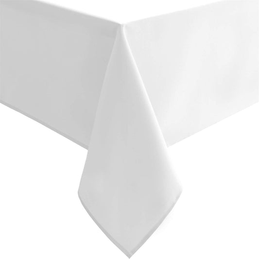 Hiasan White Rectangle Tablecloth - Waterproof Washable Polyester Fabric Table Cloth for Buffect Dining Birthday Party Wedding, 60 x 140 Inch