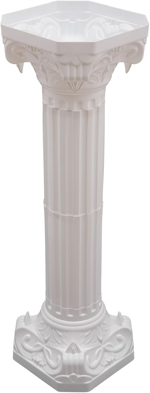 Roman Pillars Decoration Party Flower Pot Columns Set 4Pcs Decor Pedstal Stand 10.63x34.65in Style2 Flower Floral Wedding Party Event Road Decorative Columns (10.63 * 34.65in Style2)