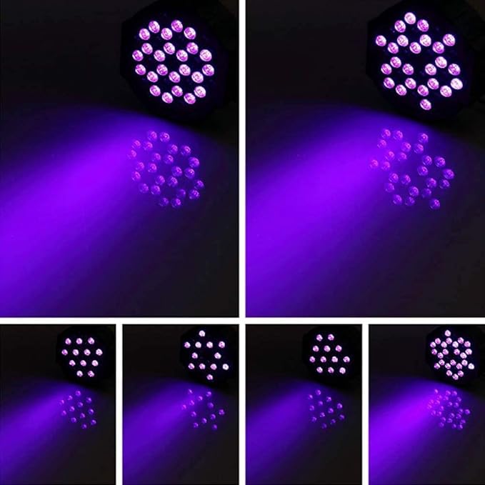 U`King Black Lights for Glow Party 72W UV 36LED Blacklight Glow in The Dark Black Light Strobe with Remote Control DMX Portable for Tapestry Church Parties Birthday Party DJ Bars Nightclubs