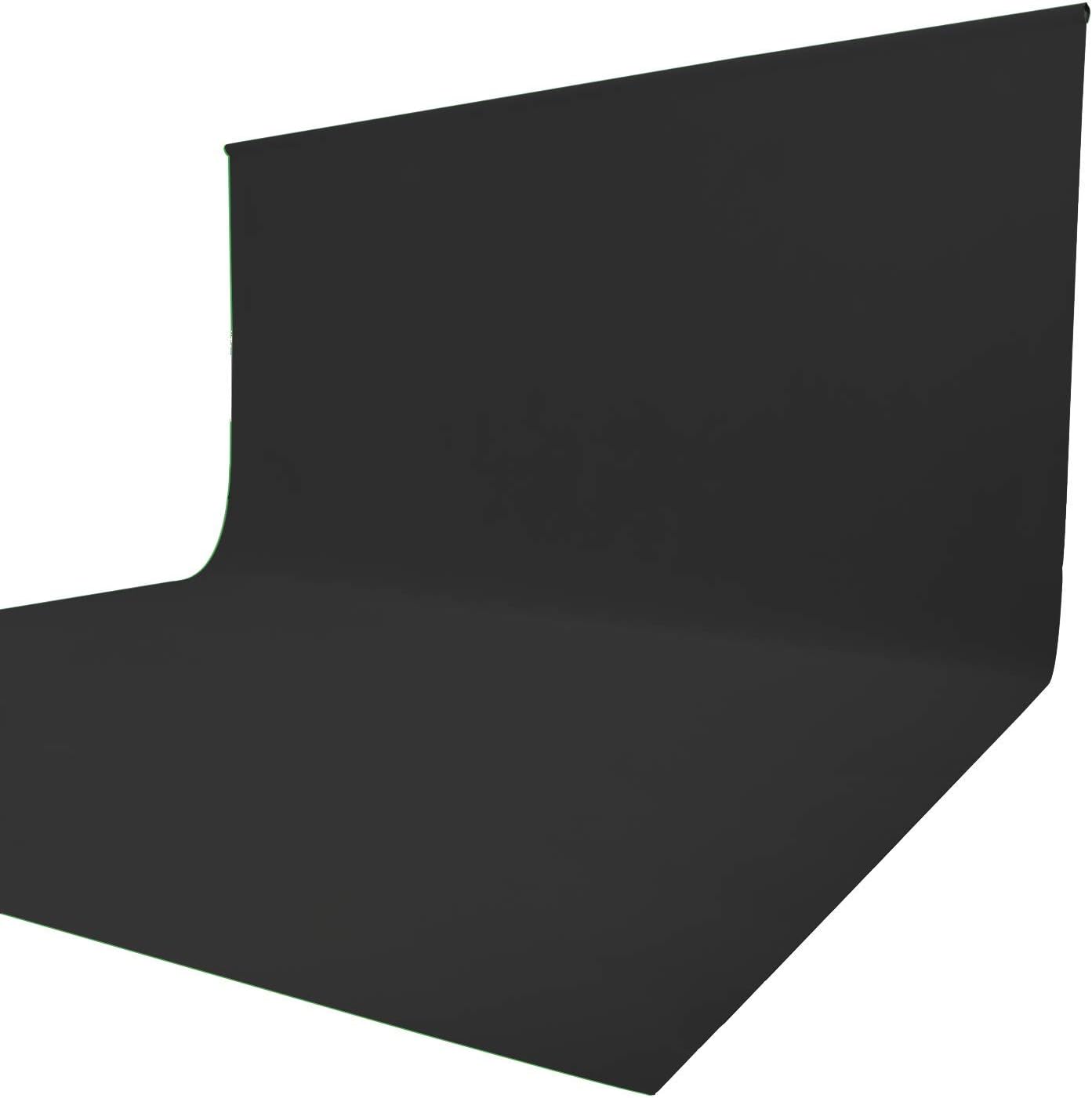 ISSUNTEX 10X20 ft Background Muslin Backdrop, Photo Studio, Collapsible High Density Screen for Video Photography and Television-Black