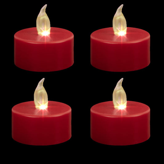 LED Tea Lights Candles- 24PACK Red Flameless Candles Realistic and Bright Flickering Long Lasting 200Hours for Holiday Celebration,Party, Home Decoration,Battery Operated