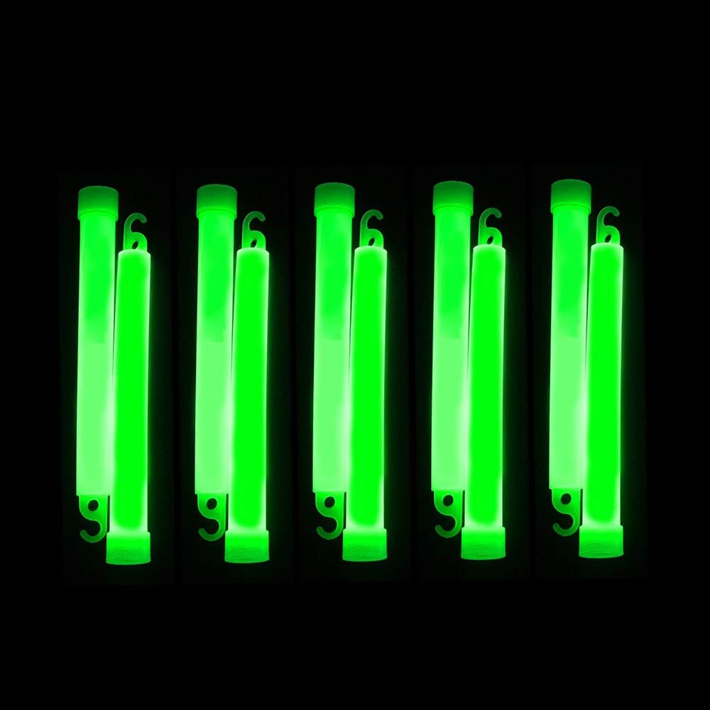 novelinks 50 Pcs 6'' Premium Glow Sticks Bulk - Ultra Bright Large Glow Necklaces Light up Glow in The Dark , Emergency Glow Sticks, Long-lasting Lighting Waterproof(Green)