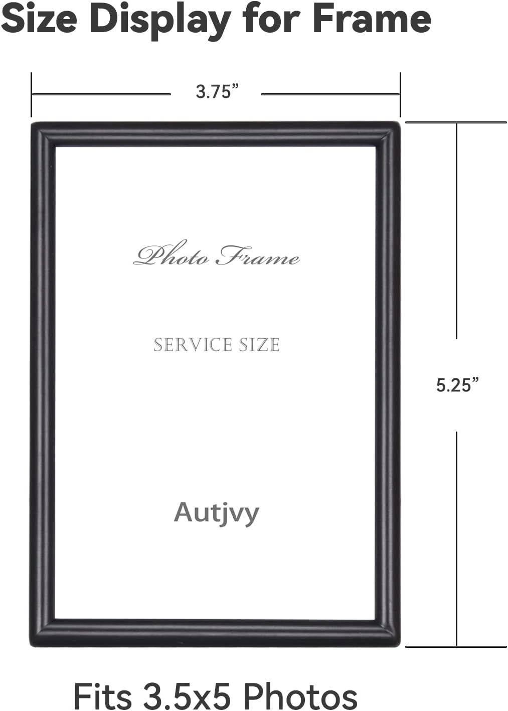 3.5x5 Picture Frame Matte Black Modern Simple Thin Aluminum Metal Photo Frame with HD Real Glass, Display for Tabletop and Wall Collage. (2 Pack)