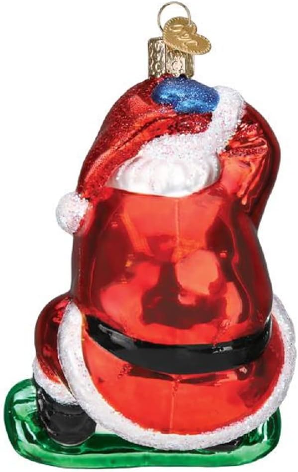 Old World Christmas Ornaments Snowboarding Santa Glass Blown Ornaments for Christmas Tree