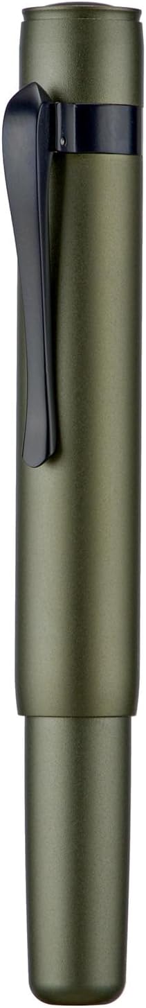 Hongdian M2 Black Forest Mini Fountain Pen, Extra Fine Soft Nib & Sleek Shape Aluminium Short Pocket Travel Pen (Army Green)