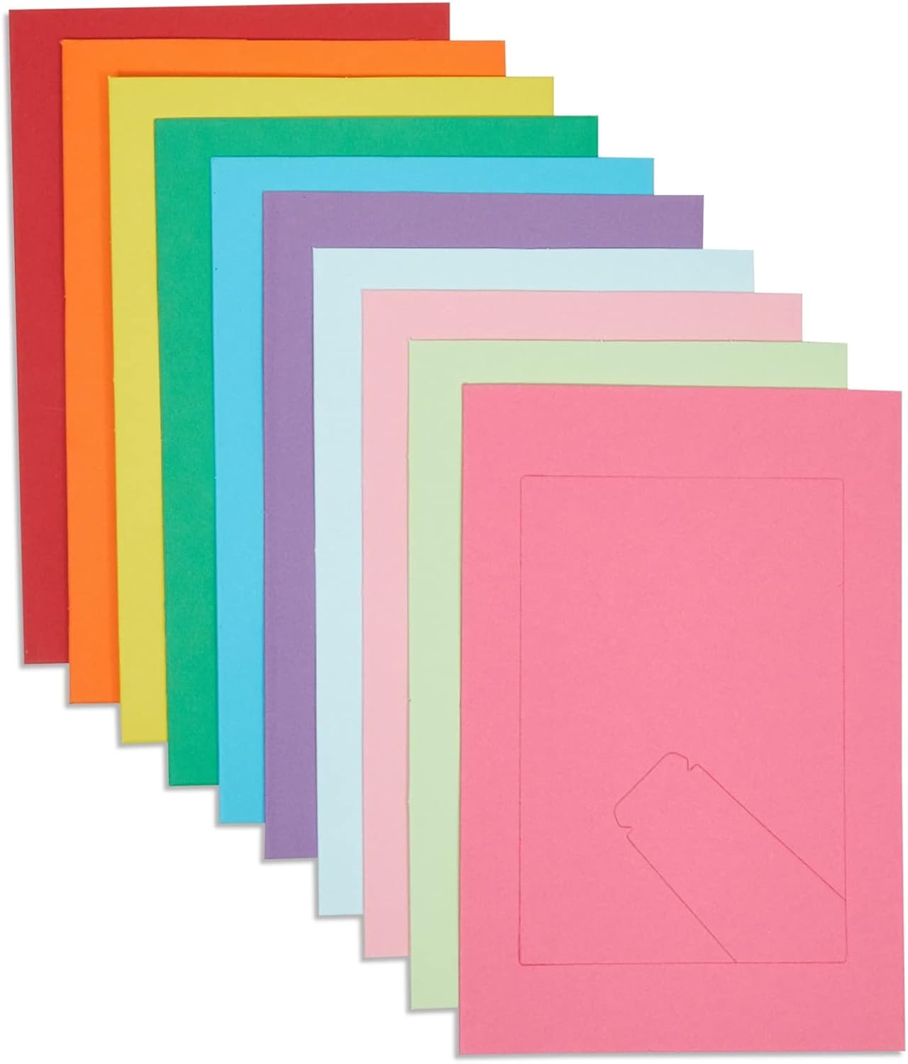 Juvale Cardstock Picture Frames - 4x6 in, Multicolor, 50 Pack - Paper Photo Frames for DIY & Classroom Crafts