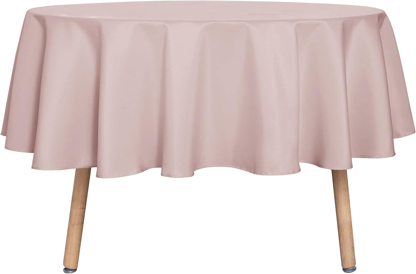 sancua Round Tablecloth - 60 Inch - Water Resistant Spill Proof Washable Polyester Table Cloth Decorative Fabric Table Cover for Dining, Buffet Parties and Camping, Blush (Fits 20-48 Inch Tables)