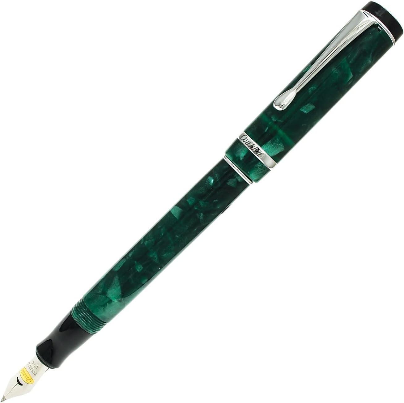 Conklin Duragraph Fountain Pen Forest Green - Fine Nib, Luxury Writing Instrument, Premium Resin Finish