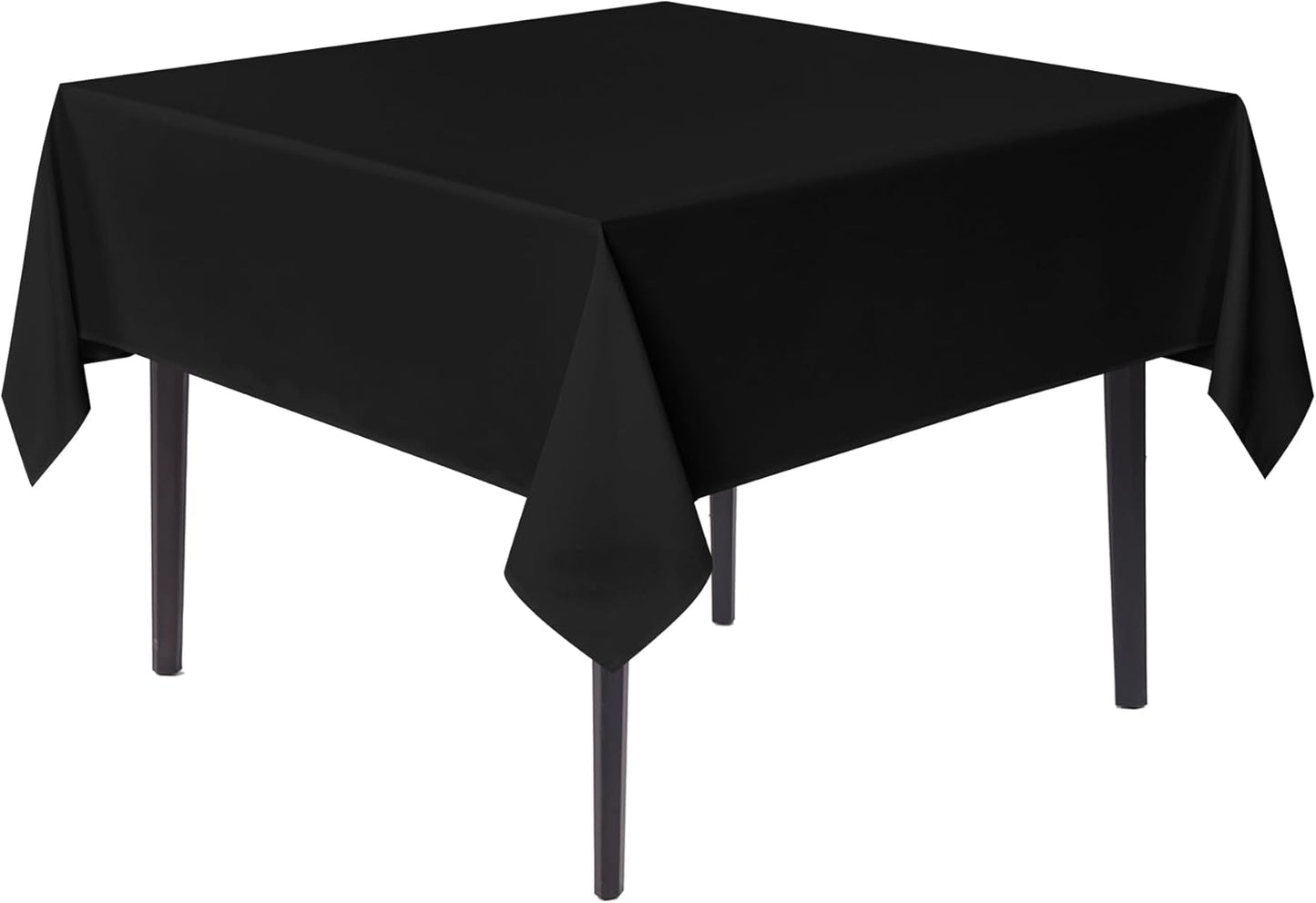 sancua Black Square Tablecloths 70x70 Inch - Fabric Table Cloth for Square or Round Tables, Washable Polyester Table Cover for Outdoor Party, Birthday, Decorative Display Tables
