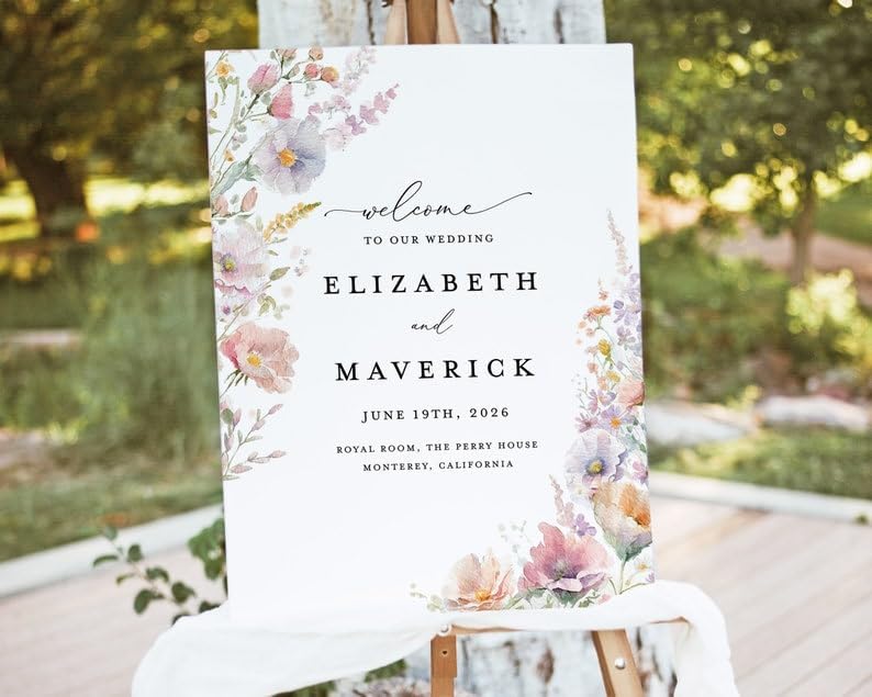 Black Wedding Welcome Sign Template, Large Wedding Sign, Modern Wedding Signs, Custom Wedding Sign, Welcome Wedding Sign