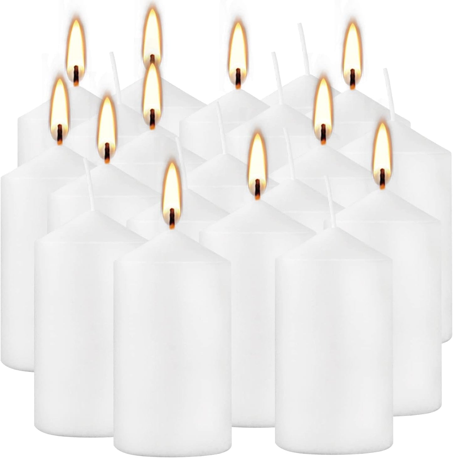2"x4" High White Pillar Candles, Set of 20 Unscented. Bulk Buy. Ideal for Halloween, Wedding, Emergency Lanterns, Household, Wedding and Home Décor Candlesticks