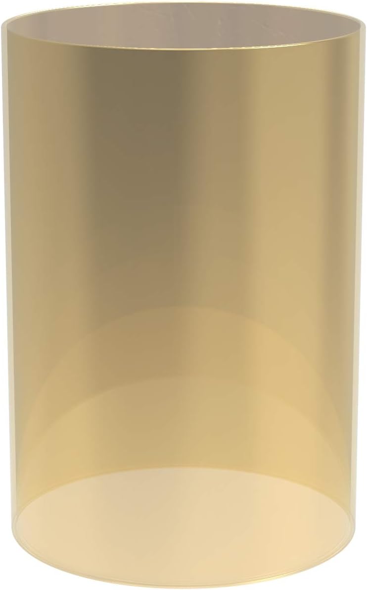 Electroplated Glass Hurricane Mirror Effect Cylinder Candle Holder Bottomless Glass Sleeve Lamp Shade Replacement (Gold,5X12)