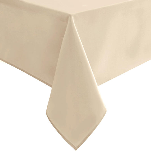 Hiasan Square Tablecloth - Waterproof and Spillproof Washable Fabric Table Cloth for Dining Room Kitchen, Beige, 60 x 60 Inch