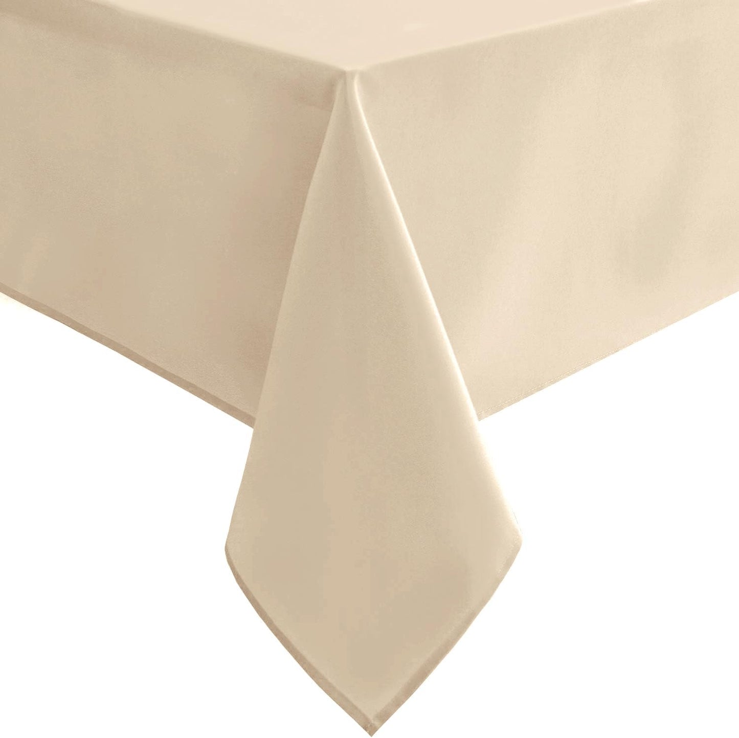 Hiasan Rectangle Tablecloth - Waterproof Washable Fabric Table Cloth for Wedding, Banquet, Gathering and Dining Room, 90 x 132 Inch, Beige