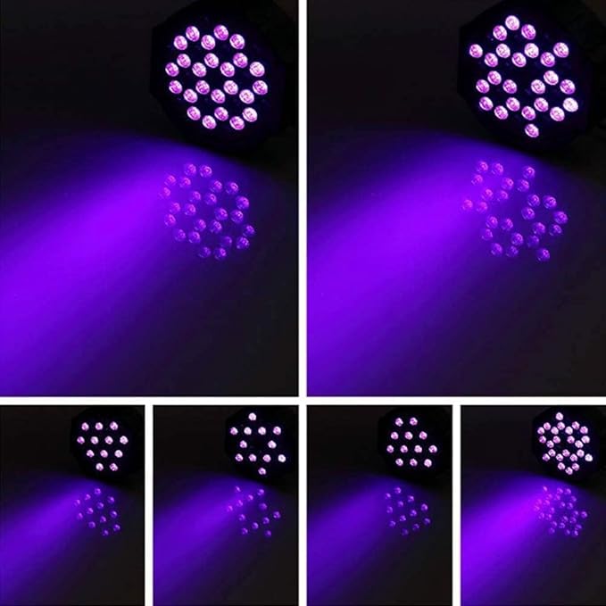 U`King Black Lights UV 36 LED Blacklight Glow in The Dark Black Light DMX Sound Activated Portable Stage Lights for Parties Birthday Wedding DJ Stage (8 Packs)