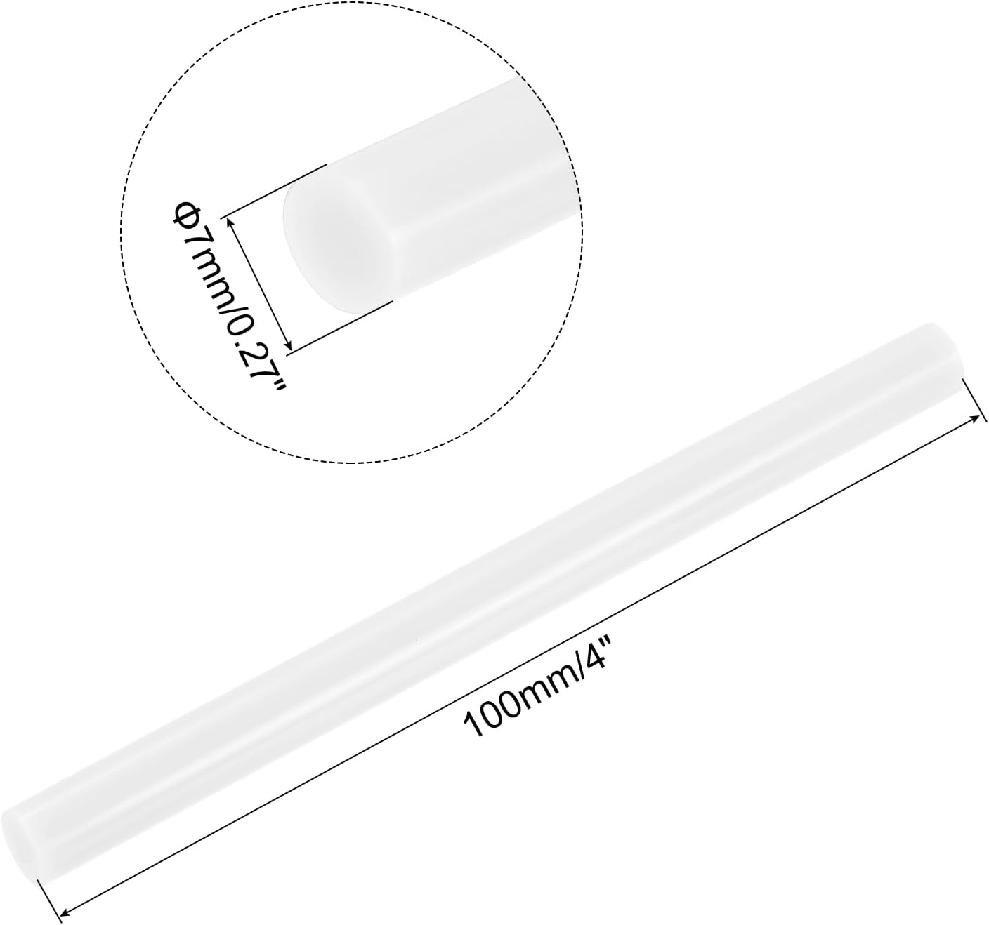 uxcell 20pcs Hot Glue Sticks for Glue Gun 7mm/0.27-inch x 4-inch Mini Hot Melt Adhesive Glue Stick Cream