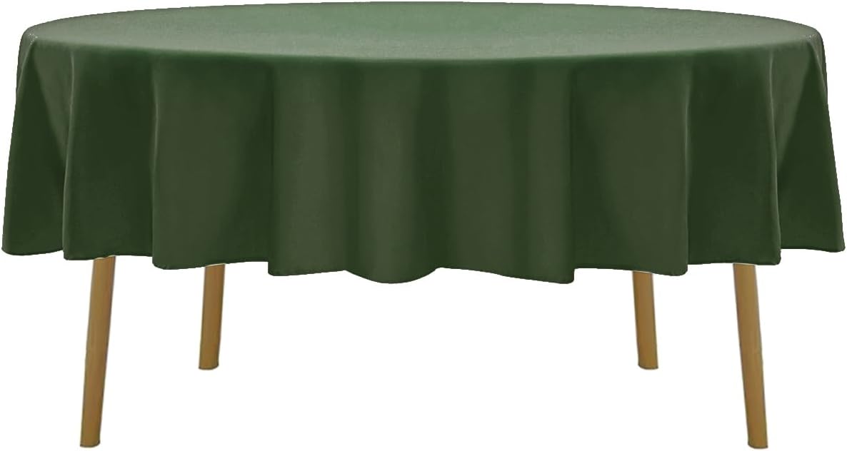 60 inch Round Tablecloth Washable Polyester Table Cloth Decorative Table Cover for Wedding Party Dining Banquet（60 inch,Willow）