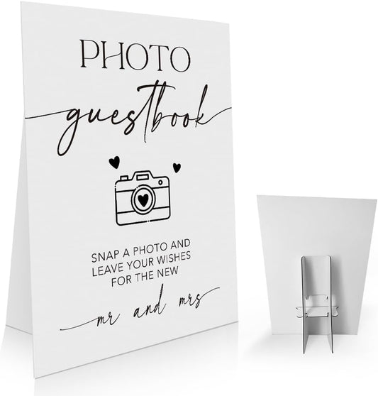 Wedding Photo Guestbook Sign 8 x 11 Inch, Photo Guest Book Sign, Photo Minimalist Wedding Sign, Reception Signage, Snap It Sign, Modern Wedding Sign WDS15