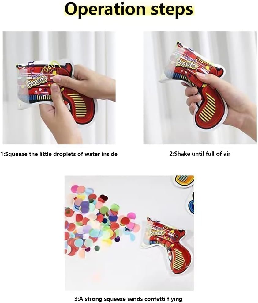 Confetti Cannon,Self-Inflating Confetti Poppers,Wedding and Birthday Party Poppers 20PCS