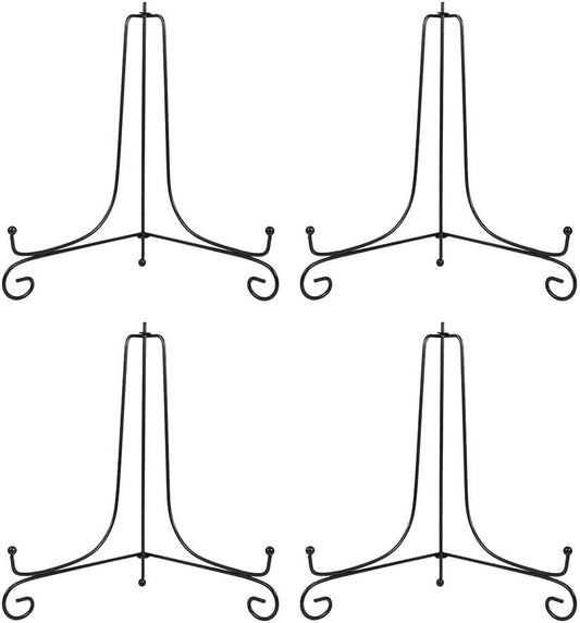 (4 Pack) Iron Display Stand, Black Iron Easel Plate Display Photo Holder Stand, Displays Picture Frames,Decorative Plates and Art 10 Inch