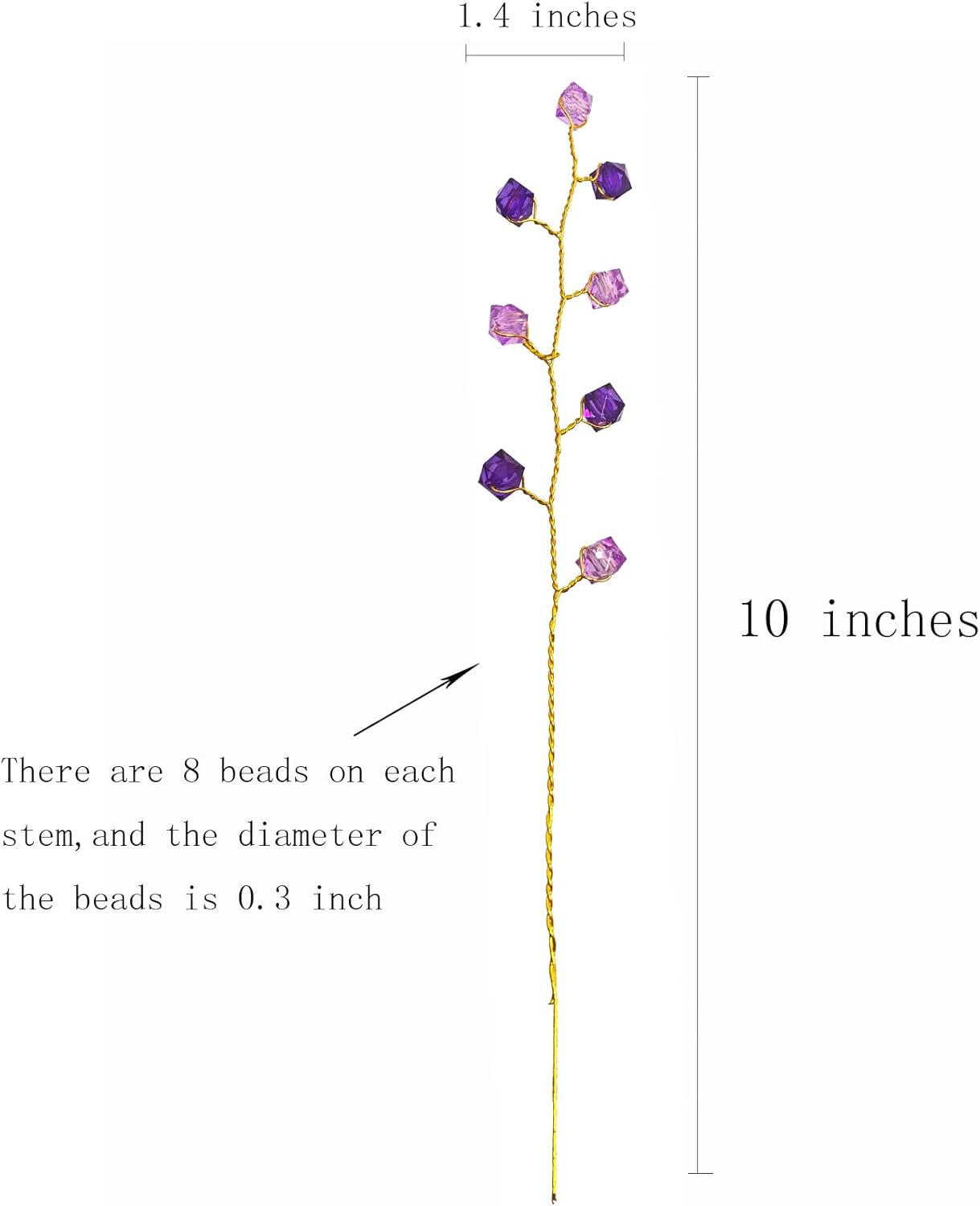 32PCS Crystal Artificial Flowers Bouquets Handmade Acrylic Flower Branches Fake Beaded Baby Breath Floral Crafts for Wedding Party Home Decor