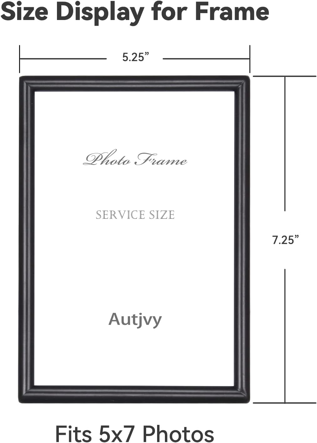 5x7 Picture Frame set of 2, Matte Black Modern Thin Aluminum Metal Photo Frames with HD Real Glass, Display for Tabletop and Wall Collage, 2 Pack