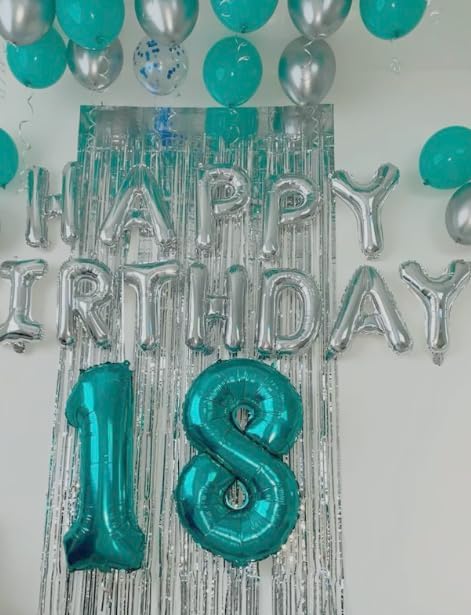 Teal Blue Number 1 Balloon 40 inch, Number 1 Birthday Balloons for Boy Girl, Teal Blue Foil One Balloon for 1st 10 11 12 16 18 Birthday Party, Anniversary Celebration Number Decorations