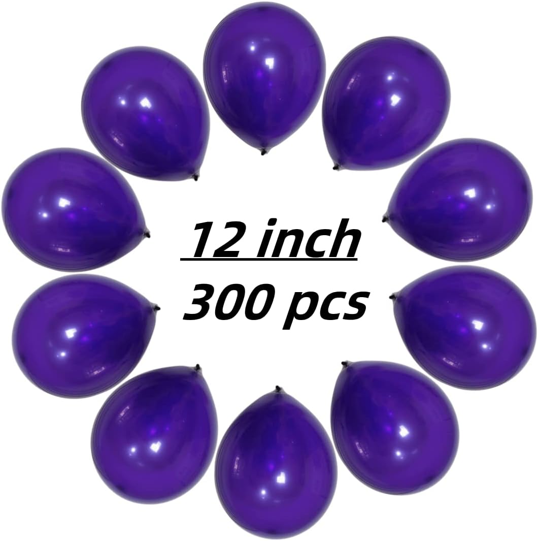 300 Pack Dark Purple Balloons 12 inch Dark Purple Latex Party Balloon Bulk for Various Party Events Decorations