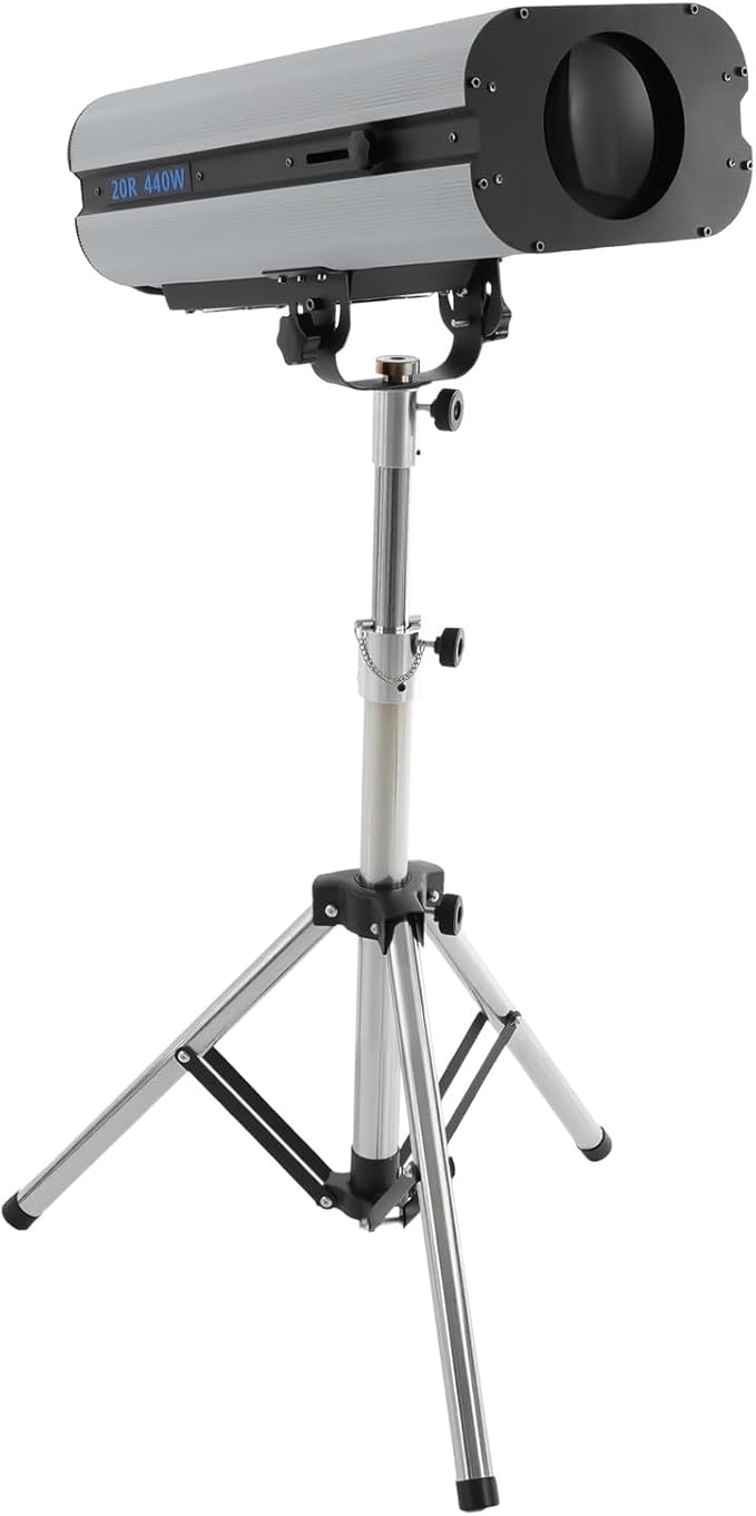 440W LED Stage Spotlight with Tripod, Professional Follow Light with 6 Colors & 3 Color Temperatures (5600K、6000K、3200K), Theater Lights DJ Lighting for Wedding Party, DJ Show, Theater (440, Watts)