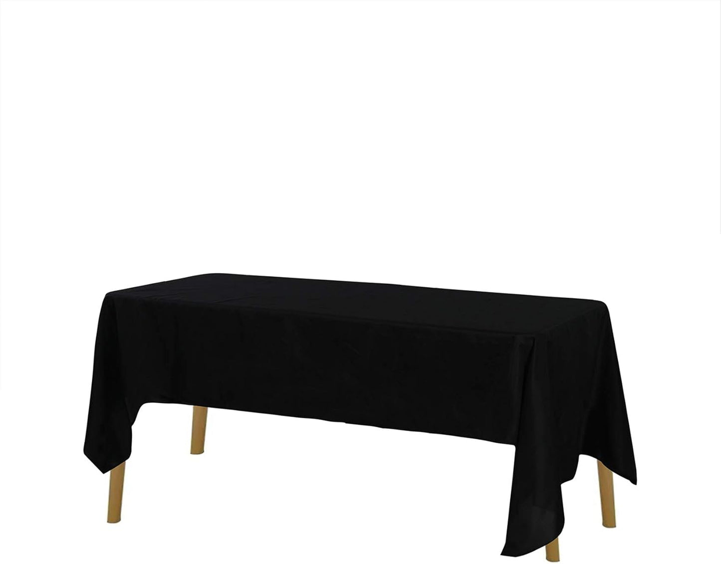 Rectangle Tablecloth 60x102 inch Washable Polyester Fabric Table Cloth for Wedding Party Dining Banquet Decoration（60x102, Black）
